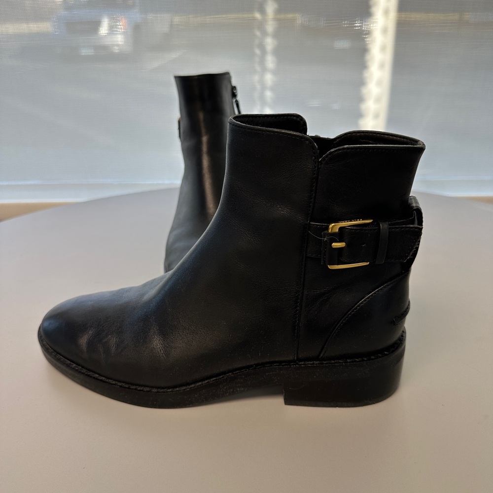 Cole Haan Black Leather Chukka Zip Boots
